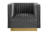 EEI-3406-GRY Sanguine Vertical Channel Tufted Accent Performance Velvet Armchair By Modway