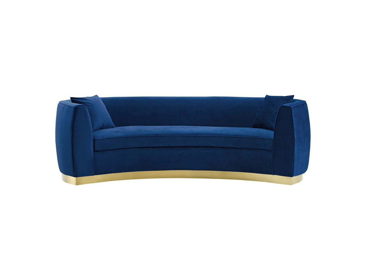 EEI-3408-NAV Resolute Curved Performance Velvet Sofa By Modway