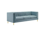 EEI-3454-LBU Ingenuity Channel Tufted Performance Velvet Sofa By Modway