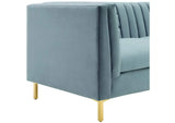 EEI-3454-LBU Ingenuity Channel Tufted Performance Velvet Sofa By Modway