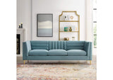 EEI-3454-LBU Ingenuity Channel Tufted Performance Velvet Sofa By Modway
