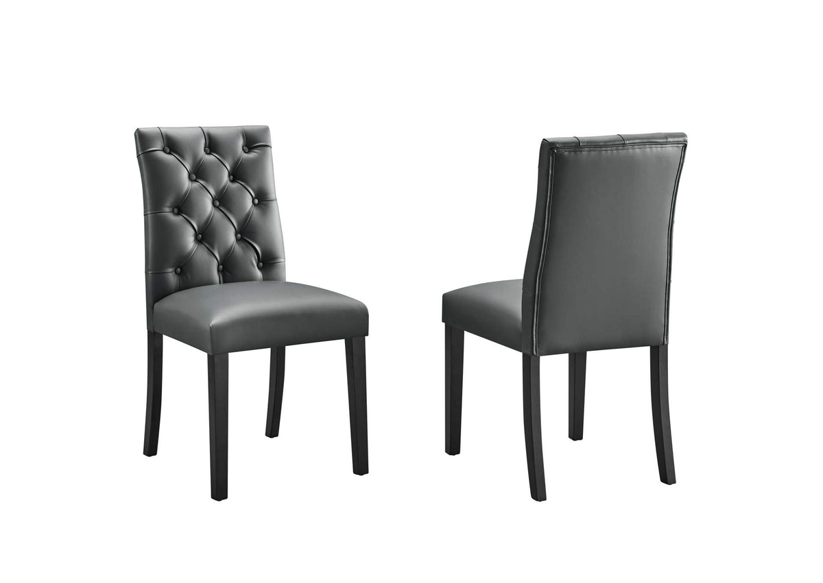 EEI-3472-GRY Duchess Vinyl Dining Chair Set Of 2 By Modway