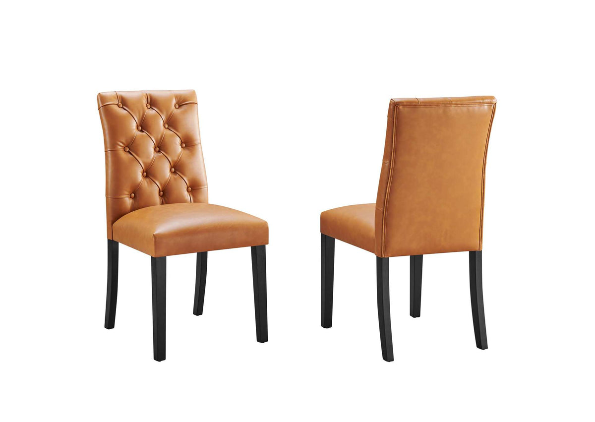 EEI-3472-TAN Duchess Vinyl Dining Chair Set Of 2 By Modway