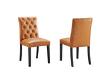 EEI-3472-TAN Duchess Vinyl Dining Chair Set Of 2 By Modway
