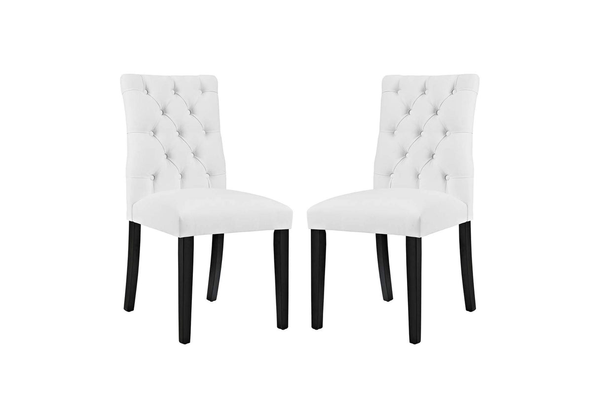 EEI-3472-WHI Duchess Vinyl Dining Chair Set Of 2 By Modway