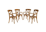 EEI-3480-WAL Gear Dining Armchair Set Of 4 By Modway