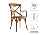 EEI-3480-WAL Gear Dining Armchair Set Of 4 By Modway