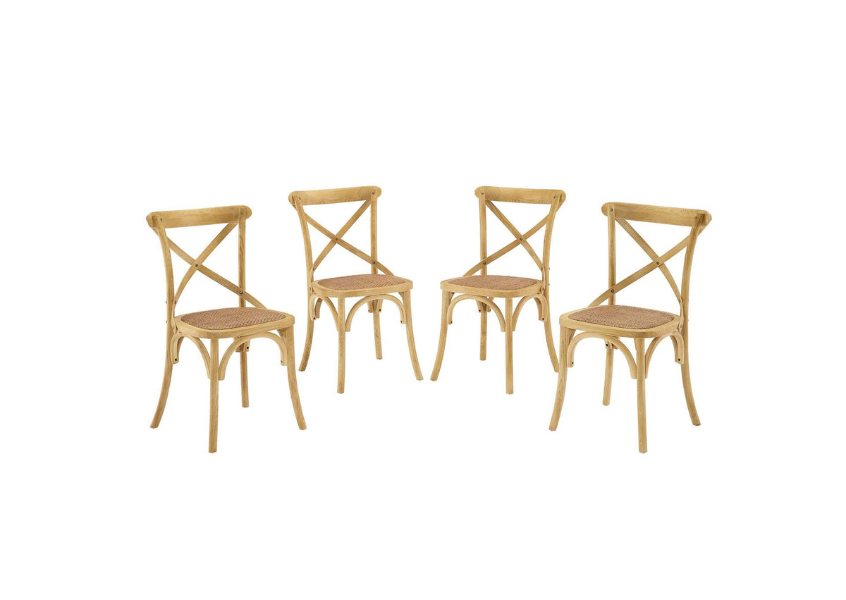 EEI-3482-NAT Gear Dining Side Chair Set Of 4 By Modway