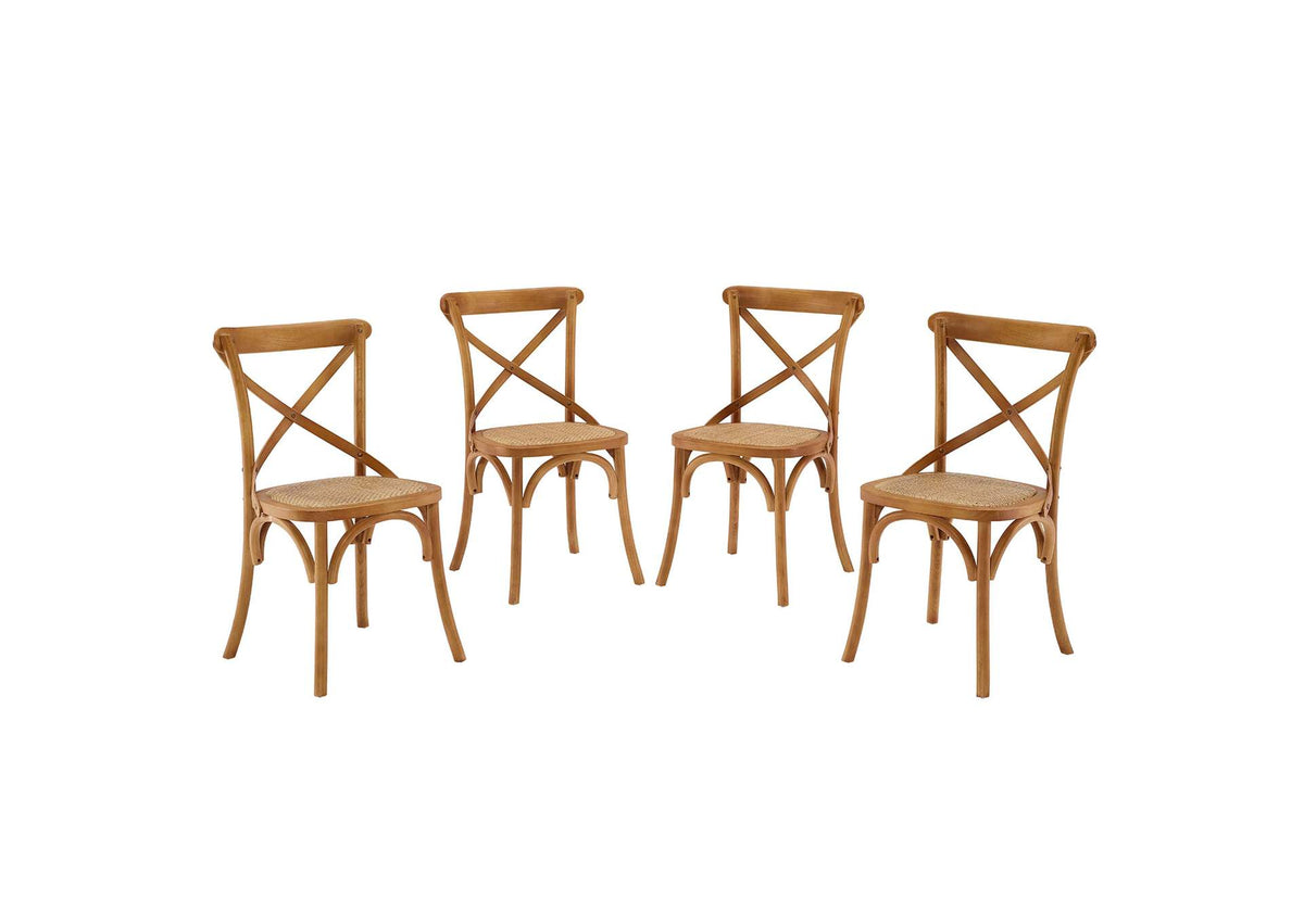 EEI-3482-WAL Gear Dining Side Chair Set Of 4 By Modway