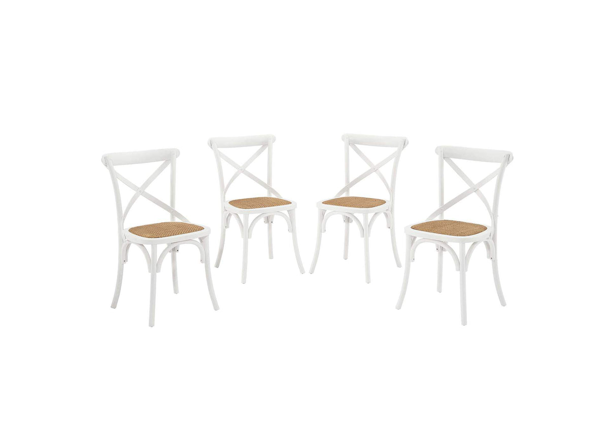 EEI-3482-WHI Gear Dining Side Chair Set Of 4 By Modway