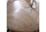 EEI-3496-BRN Stitch 71" Round Pine Wood Dining Table By Modway