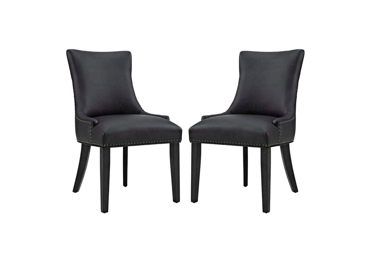 EEI-3498-BLK Marquis Faux Leather Dining Chair Set Of 2 By Modway