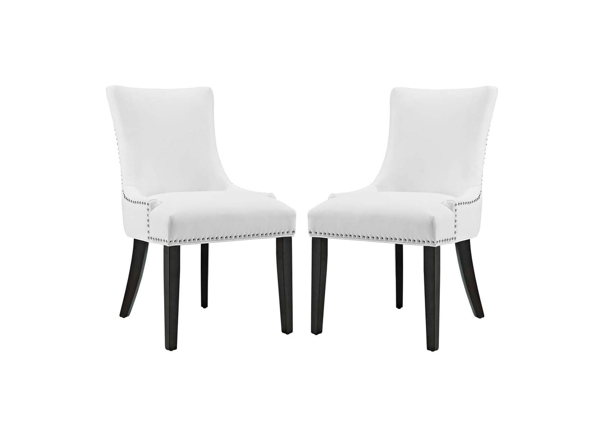 EEI-3498-WHI Marquis Faux Leather Dining Chair Set Of 2 By Modway