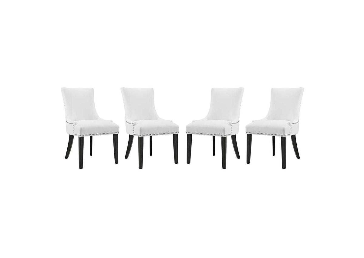 EEI-3499-WHI Marquis Faux Leather Dining Chair Set Of 4 By Modway