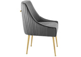 EEI-3509-GRY Discern Pleated Back Upholstered Performance Velvet Dining Chair By Modway