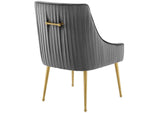 EEI-3509-GRY Discern Pleated Back Upholstered Performance Velvet Dining Chair By Modway