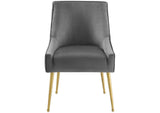 EEI-3509-GRY Discern Pleated Back Upholstered Performance Velvet Dining Chair By Modway