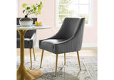 EEI-3509-GRY Discern Pleated Back Upholstered Performance Velvet Dining Chair By Modway