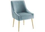 EEI-3509-LBU Discern Pleated Back Upholstered Performance Velvet Dining Chair By Modway