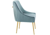 EEI-3509-LBU Discern Pleated Back Upholstered Performance Velvet Dining Chair By Modway