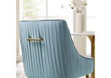EEI-3509-LBU Discern Pleated Back Upholstered Performance Velvet Dining Chair By Modway