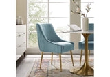 EEI-3509-LBU Discern Pleated Back Upholstered Performance Velvet Dining Chair By Modway