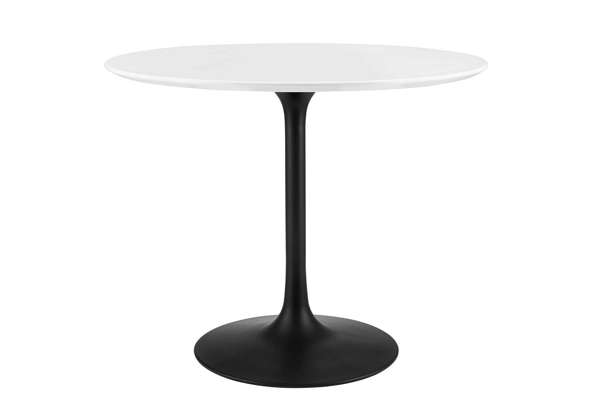 EEI-3511-BLK-WHI Lippa 36" Round Wood Dining Table By Modway
