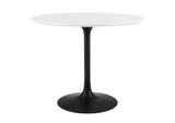 EEI-3511-BLK-WHI Lippa 36" Round Wood Dining Table By Modway