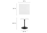 EEI-3512-BLK-WHI Lippa 24" Square Wood Dining Table By Modway