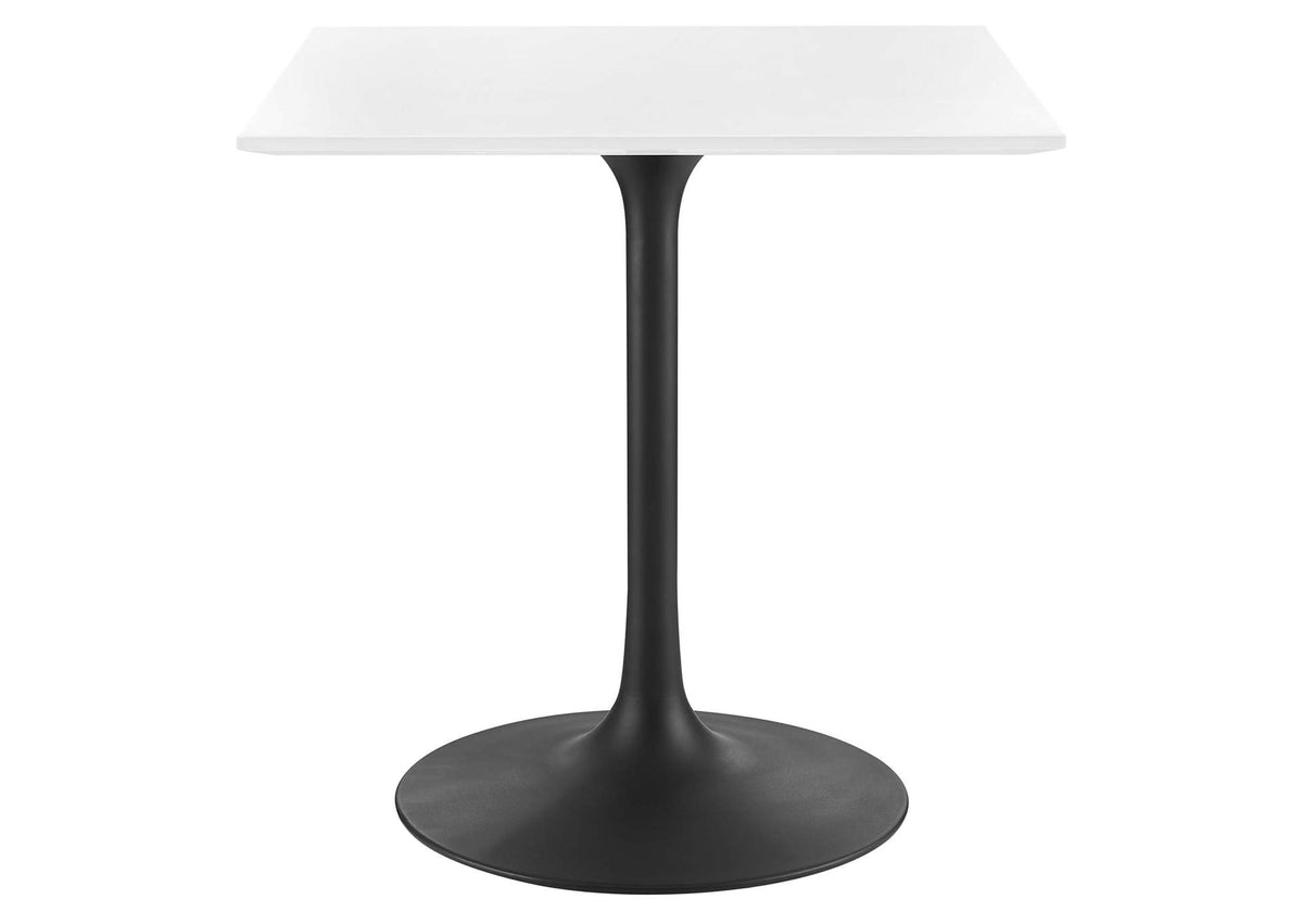 EEI-3513-BLK-WHI Lippa 28" Square Wood Dining Table By Modway