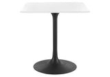 EEI-3513-BLK-WHI Lippa 28" Square Wood Dining Table By Modway