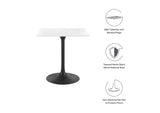 EEI-3513-BLK-WHI Lippa 28" Square Wood Dining Table By Modway