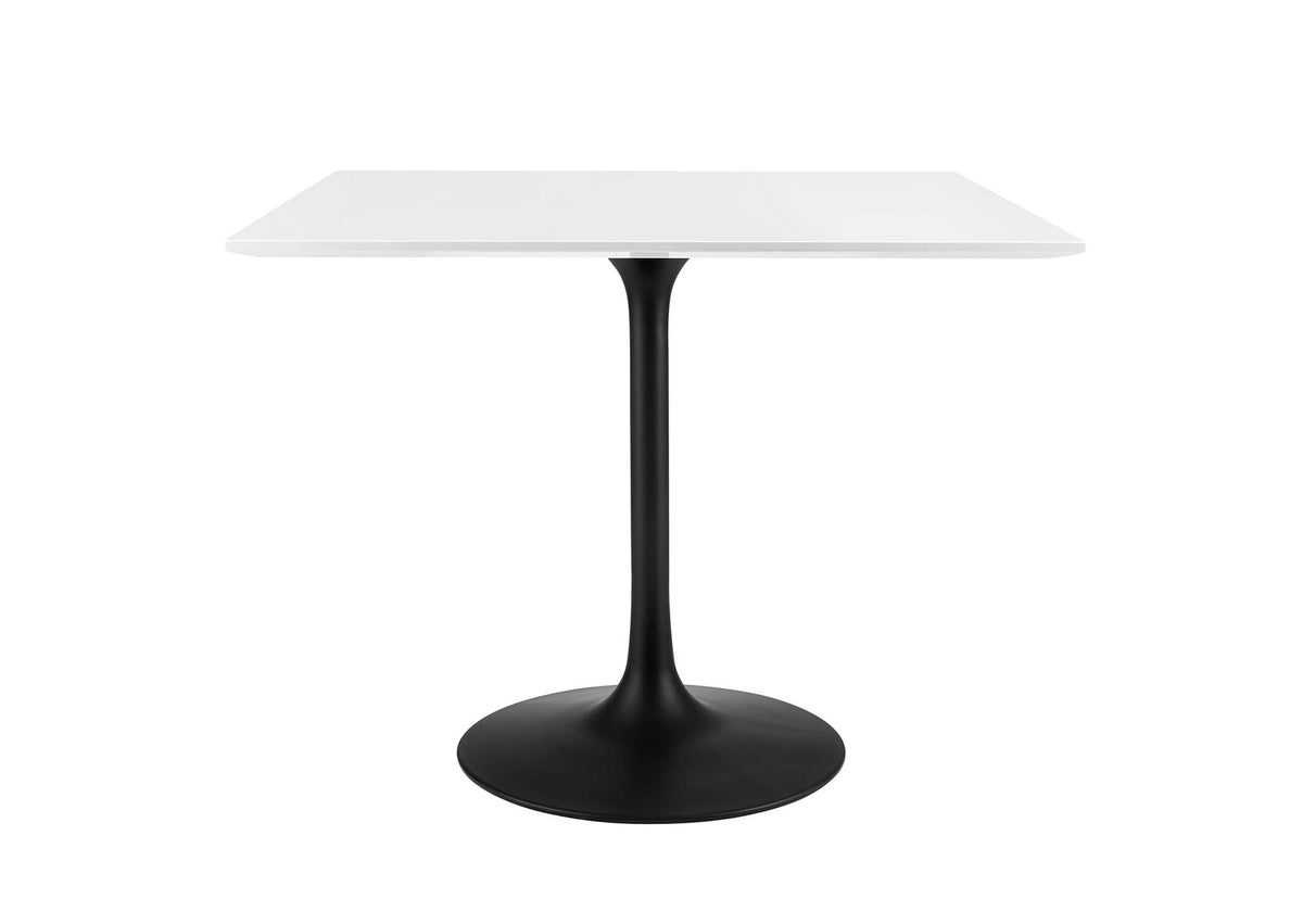 EEI-3514-BLK-WHI Lippa 36" Square Wood Dining Table By Modway