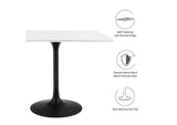 EEI-3514-BLK-WHI Lippa 36" Square Wood Dining Table By Modway