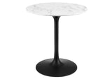 EEI-3515-BLK-WHI Lippa 28" Round Faux Marble Dining Table By Modway