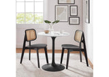 EEI-3515-BLK-WHI Lippa 28" Round Faux Marble Dining Table By Modway