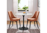 EEI-3516-BLK-WHI Lippa 36" Round Faux Marble Dining Table By Modway