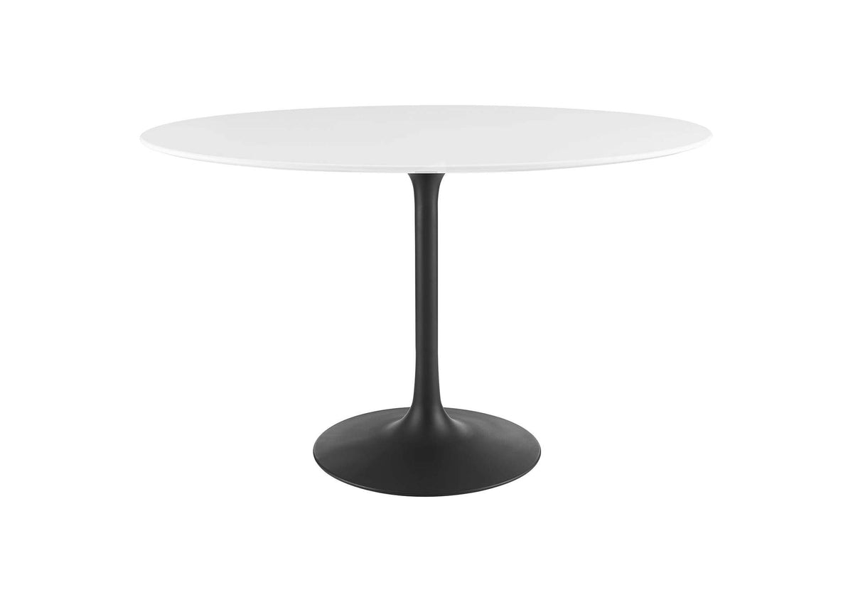 EEI-3517-BLK-WHI Lippa 48" Oval Wood Dining Table By Modway