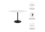 EEI-3517-BLK-WHI Lippa 48" Oval Wood Dining Table By Modway