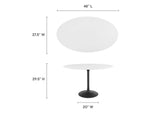 EEI-3517-BLK-WHI Lippa 48" Oval Wood Dining Table By Modway