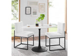 EEI-3517-BLK-WHI Lippa 48" Oval Wood Dining Table By Modway