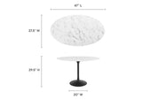 EEI-3518-BLK-WHI Lippa 48" Oval Faux Marble Dining Table By Modway