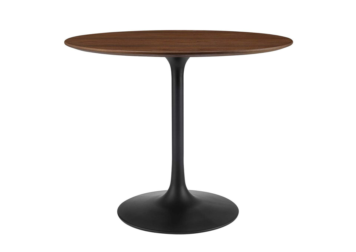EEI-3519-BLK-WAL Lippa 36" Round Wood Dining Table By Modway