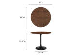 EEI-3519-BLK-WAL Lippa 36" Round Wood Dining Table By Modway