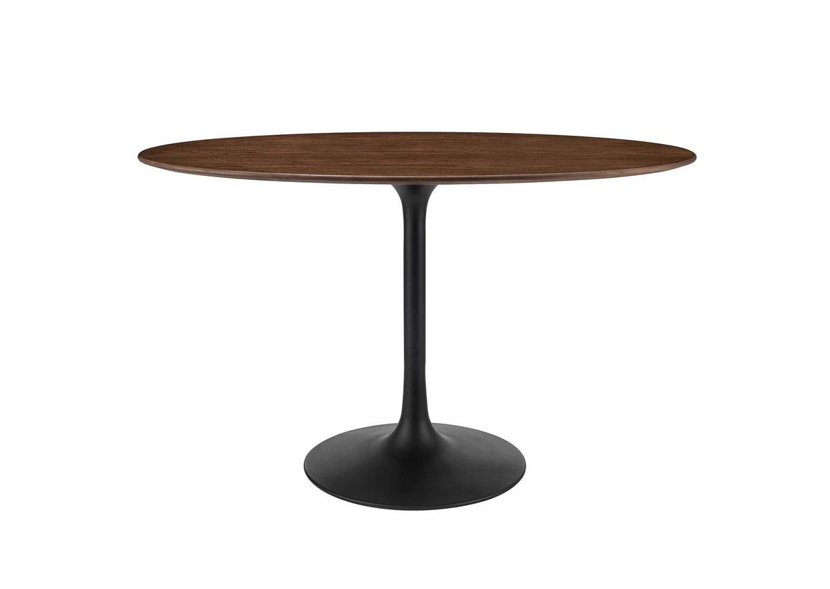 EEI-3520-BLK-WAL Lippa 48" Oval Wood Dining Table By Modway