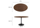 EEI-3520-BLK-WAL Lippa 48" Oval Wood Dining Table By Modway