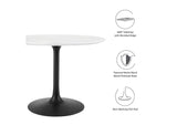 EEI-3521-BLK-WHI Lippa 40" Round Wood Dining Table By Modway
