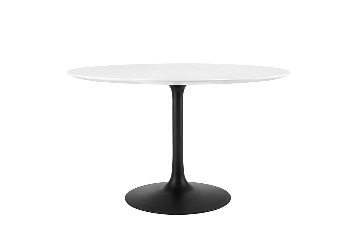 EEI-3522-BLK-WHI Lippa 48" Round Wood Dining Table By Modway