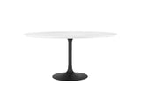 EEI-3524-BLK-WHI Lippa 60" Round Wood Dining Table By Modway