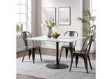 EEI-3525-BLK-WHI Lippa 48" Square Wood Dining Table By Modway